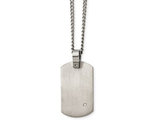 Men's Titanium Dog Tag Pendant Necklace with Diamond Accent and Chain
